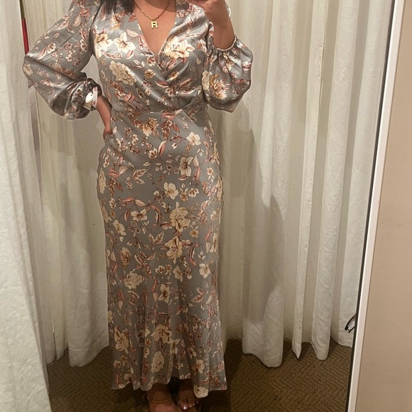 Astr The Label Floral Slate Blue/ Grey dress - Picture 4 of 4